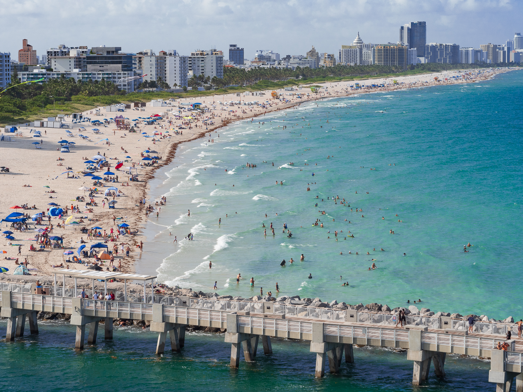 Urban coastline near the beach